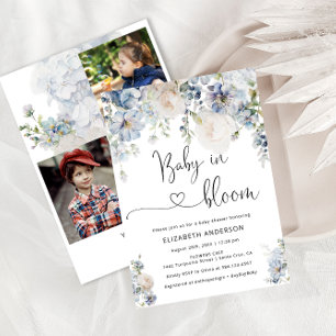 Invitation Bébé en fleur Élégant Baby shower floral Photo