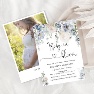 Invitation Bébé en fleur Élégant Baby shower floral Photo