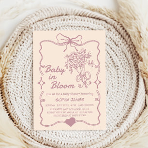 Invitation Bébé en Fleur - Élégante Baby Shower Florale