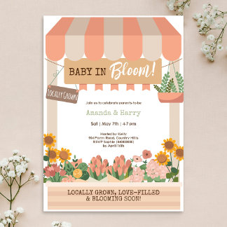 Invitation Bébé en Fleur Fleur Baby shower Fille