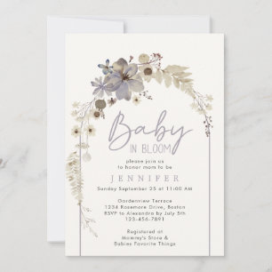 Invitation Bébé En Fleur Fleur sauvage Baby shower Arc Floral