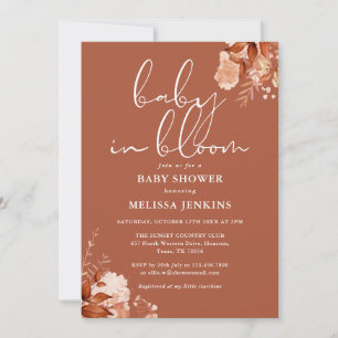 Invitation Bébé En Fleur Floral Automne Baby shower Automne