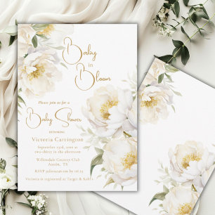 Invitation Bébé en Fleur Floral Élégant Baby shower
