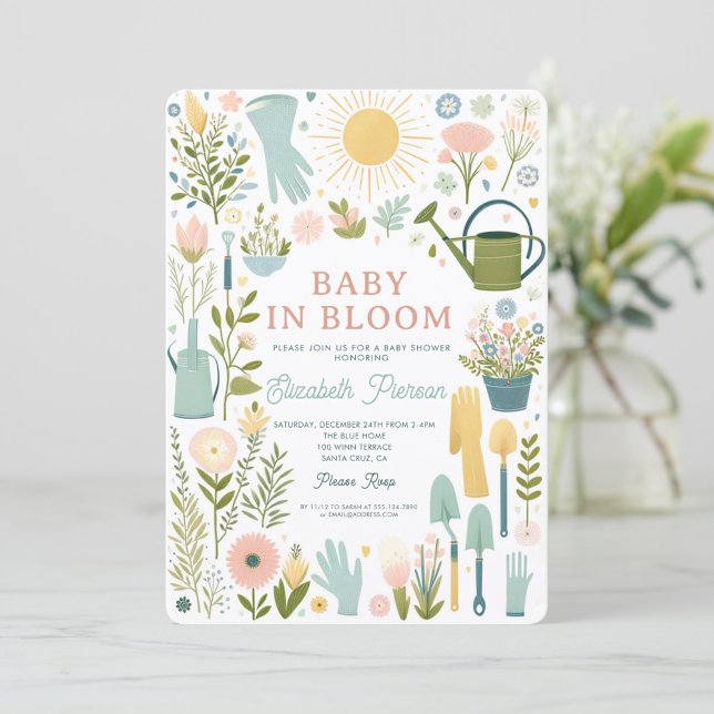Invitation Bébé en Fleur Jardin Fleur Baby shower coloré (Créateur téléchargé)