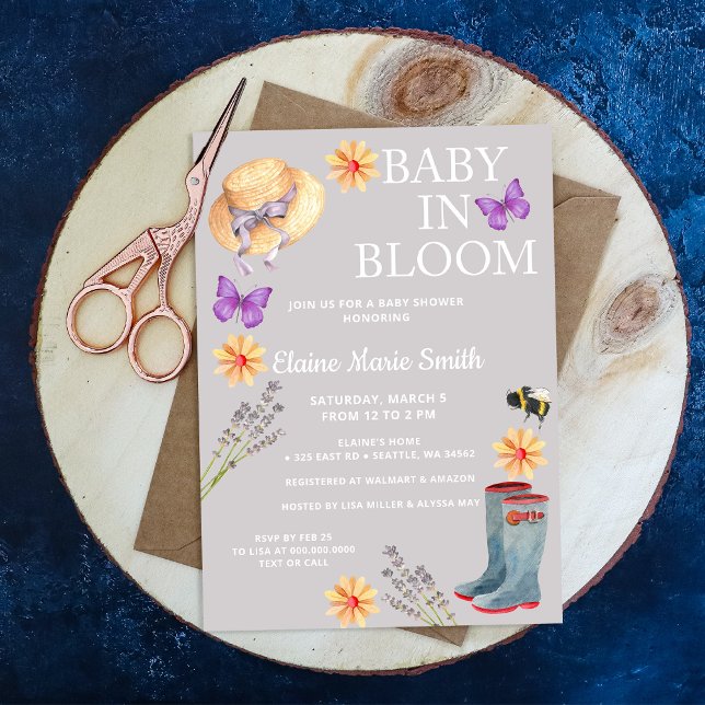 Invitation Bébé en Fleur Jardin Floral Baby shower de printem (Créateur téléchargé)