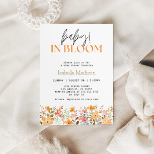 Invitation Bébé en Fleur Jardin Floral Fille Douche