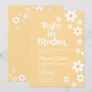 Invitation Bébé en fleur jaune Baby shower de marguerite Invi
