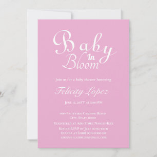 Invitation Bébé en Fleur rose moderne