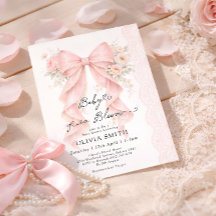 Bébé en Fleur Rose Ruban Fille Baby Shower