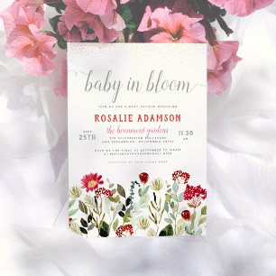 Invitation Bébé en Fleur Salon de thé pour bébé à la décora