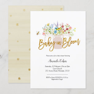 Invitation Bébé en fleurs Baby shower Fleur sauvage