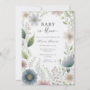 Invitation Bébé en fleurs Baby shower floral