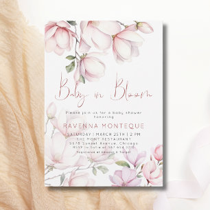 Invitation Bébé en fleurs Magnolia Fête de Naissance Florale