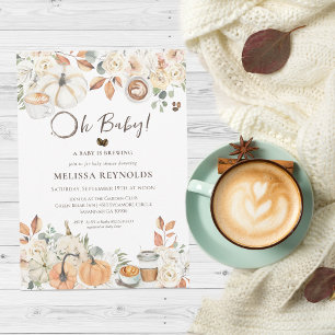 Invitation Bébé en route Baby Shower Café Automnal