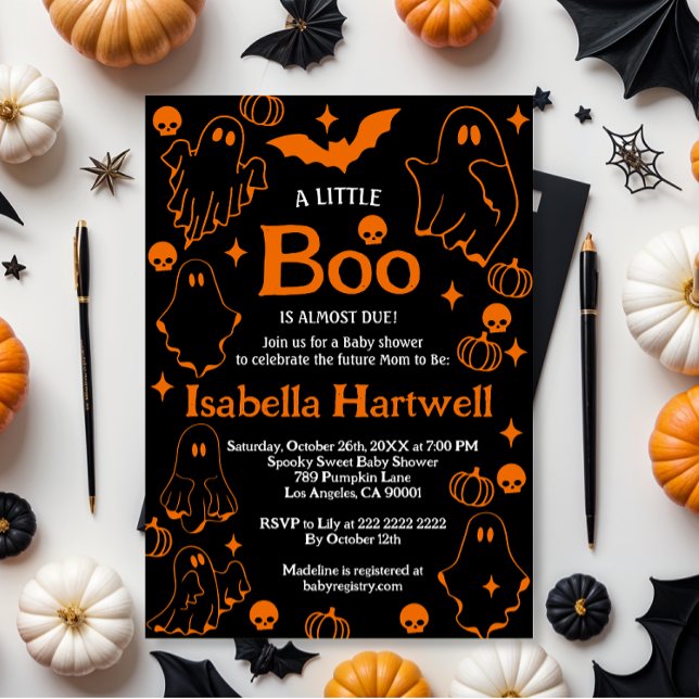 Invitation Bébé en route - Baby shower Halloween (Créateur téléchargé)