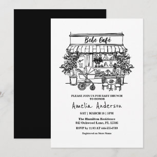 Invitation bébé en route Fête de bébé sur le thème du café à