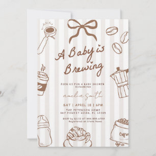 Invitation Bébé est en train de brasser la douche de café des