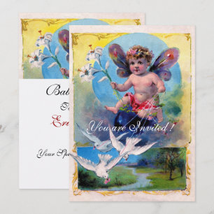 INVITATION BÉBÉ FAIRY AVEC DES CHÈNES