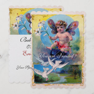 INVITATION BÉBÉ FAIRY VOL AVEC DES POIDS