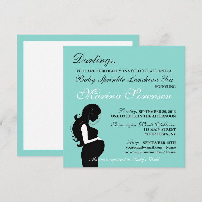 Invitation BÉBÉ & Famille Saupoudrer Douche Déjeuner Tea Part (Devant / Derrière)