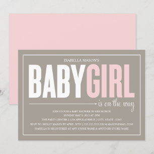 Invitation Bébé fille   Brown