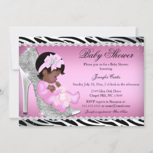Invitation Bébé Fille Chaussure à Paillettes Baby Shower