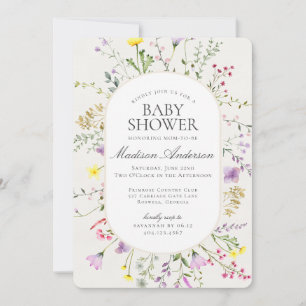 Invitation Bébé fleur sauvage en Fleur Baby shower floral