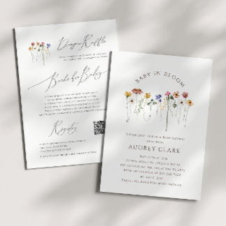 Invitation Bébé fleur sauvage En Fleur | Tout en un Baby show