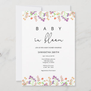 Invitation Bébé fleur sauvage en fleurs