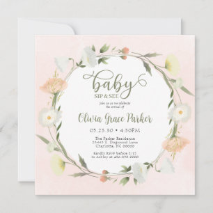 Invitation Bébé Fleur Sauvage Sip And See