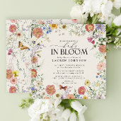 Invitation Bébé Floral Fleur sauvage en fleurs dans douche en