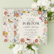 Invitation Bébé Floral Fleur sauvage en fleurs dans douche en