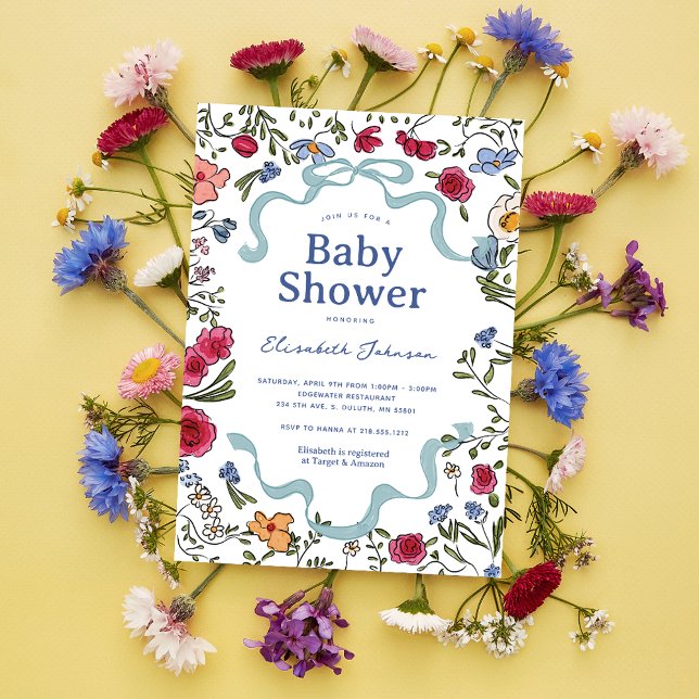Invitation Bébé floral géant dans le Baby shower en fleur (Créateur téléchargé)
