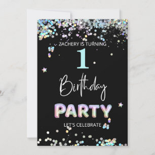 Invitation *~* BÉBÉ GARÇON 1er premier BALLON Anniversaire 