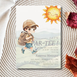 Invitation Bébé garçon aquarelle golf Faisons la fête Baby Sh
