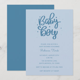 Invitation Bébé Garçon Bleu Baby Shower