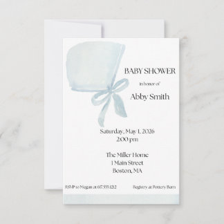 Invitation Bébé garçon bonnet bleu