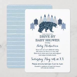 Invitation Bébé Garçon Conduite moderne d'ours par Baby showe