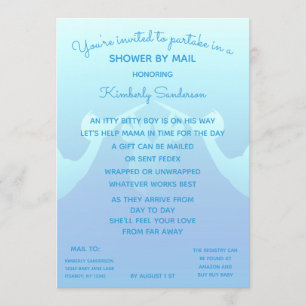Invitation Bébé garçon Douche longue distance par poste Stork