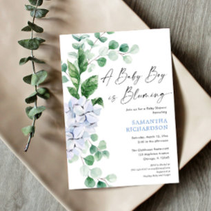 Invitation Bébé garçon est floraison printemps fleurie fleuri
