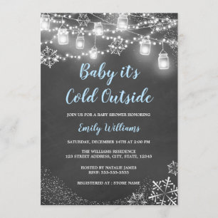 Invitation Bébé garçon il fait froid dehors Baby shower d'hiv
