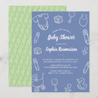 Bébé Garçon Jouets Vêtements Baby shower bleu Invi