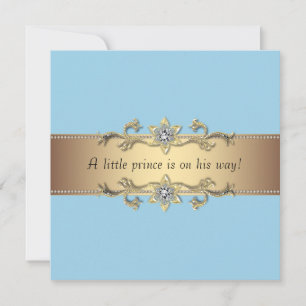 Invitation Bébé Garçon Prince Bleu Shower