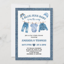 Bébé garçon shower Jean Bleu