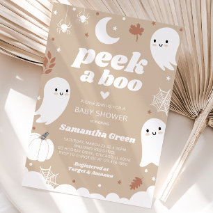 Invitation Bébé Halloween Peek a Boo: Célébration de Baby Sho