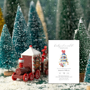 Invitation Bébé il fait froid à l'extérieur Arbre de Noël Bab