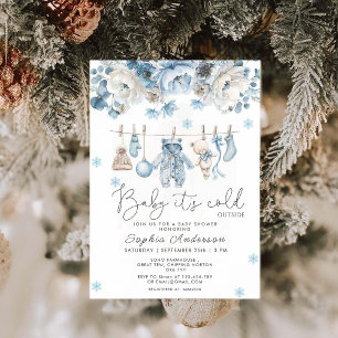 Invitation Bébé Il fait froid à l'extérieur Baby shower de li