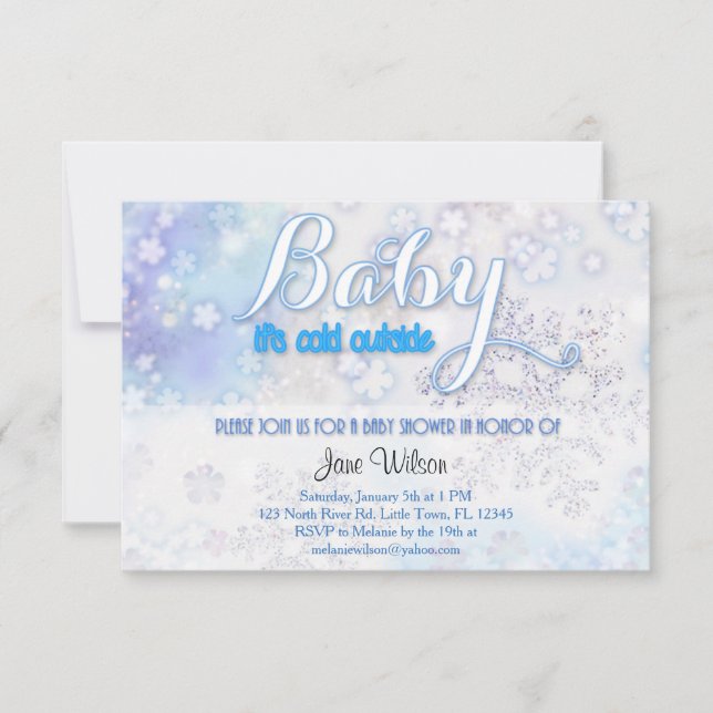 Invitation Bébé, il fait froid à l'extérieur du Baby shower (Devant)