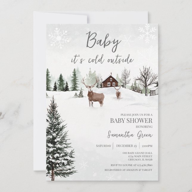 Invitation Bébé Il fait froid à l'extérieur du Baby shower (Devant)