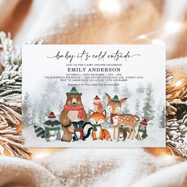 Invitation Bébé Il fait froid à l'extérieur du Baby shower bo (Créateur téléchargé)